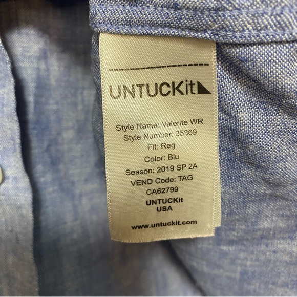 UNTUCKit Linen Valente Short Sleeve Shirt Size L - Picture 13 of 13